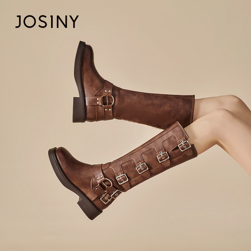 Zoshini マイラール ナイトブーツ ロングブーツ レディース 2025年夏新作 ウエスタン カウボーイブーツ 厚ヒール ハイブーツ