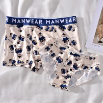 Anchao Couple couples briefs Pants Cute Little Bear Pure girl Wind pure cotton crotch Mens pair Summer thin