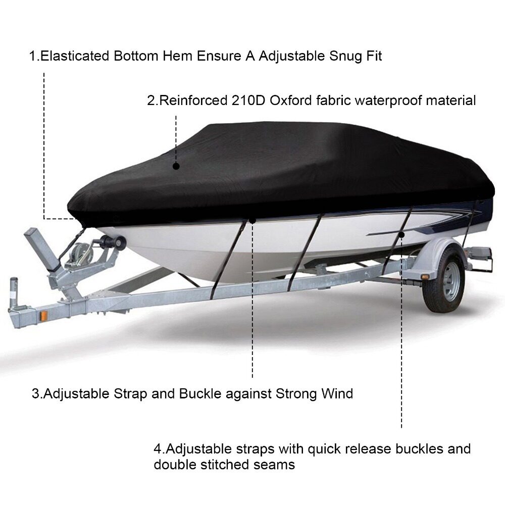 Outdoor waterproof speedboat trailer fishing V-type rainproof sunscreen bed package boat cover shed cloth small sailboat dust cloth