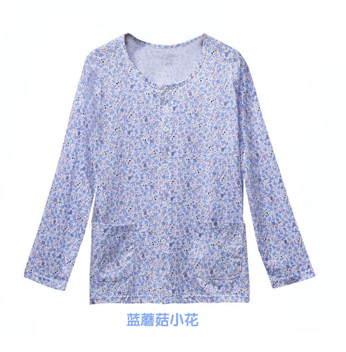 Cotton phụ nữ mỏng phần áo len dài tay nút áo đơn mảnh áo cotton nhà quần áo sống đồ ngủ kích thước lớn đồ ngủ pijama