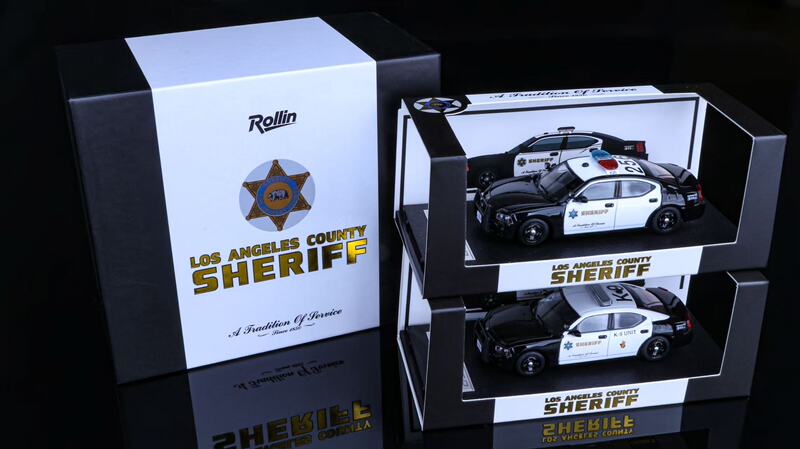 1/64 Rollin Dodge Charger Los Angeles County Sheriff's Department Double Car Set Alloy Car Model
