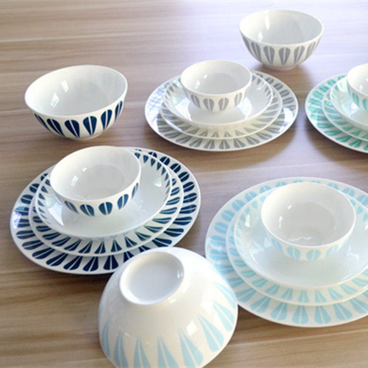 Nordic creative lotus series ceramic bone china plate western plate dim sum plate steak flat plate soup plate soup bowl rice bowl