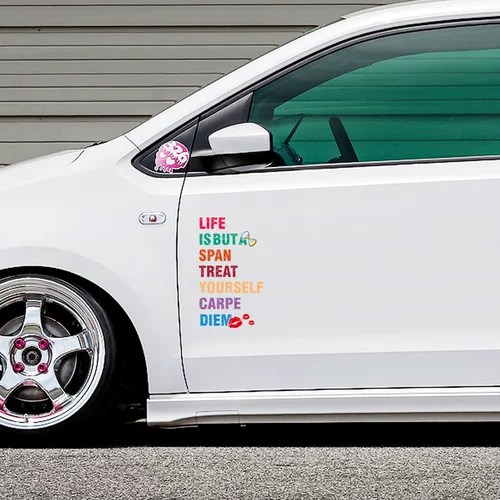 Жизнь коротка, наклейки на автомобиль carpe diem, прекрасная жизнь, любовь, наклейки на английские двери, наклейки для украшения заднего стекла