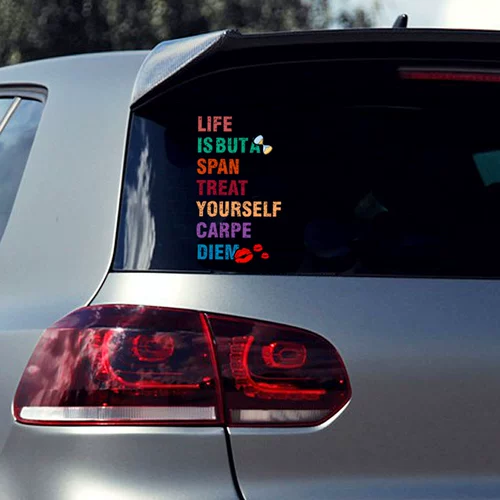 Жизнь коротка, наклейки на автомобиль carpe diem, прекрасная жизнь, любовь, наклейки на английские двери, наклейки для украшения заднего стекла