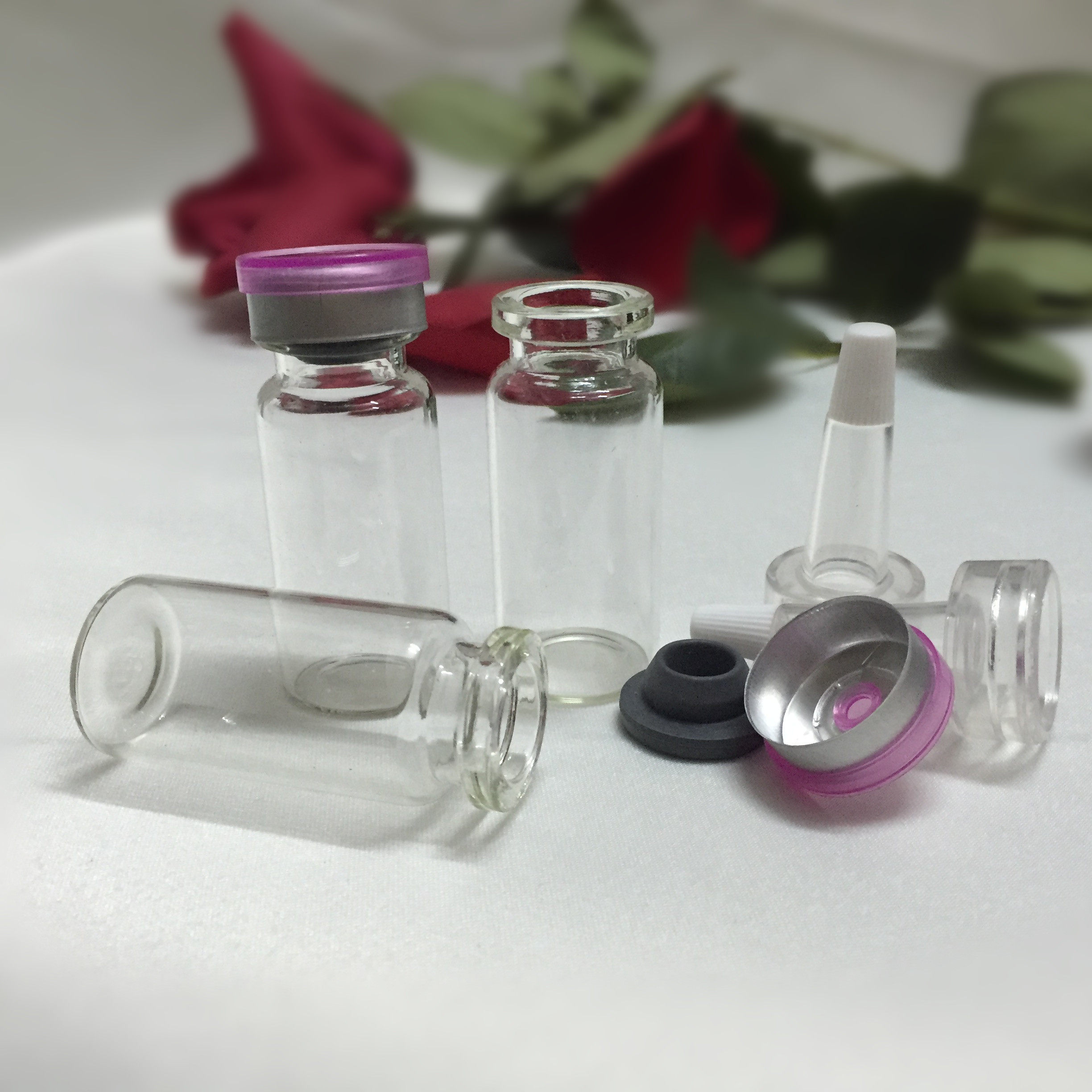 Clasp Glass Silicon Bottle 15ml Cosmetic Stock Essence Ampoule Oral Solution Transparent Control Bottle