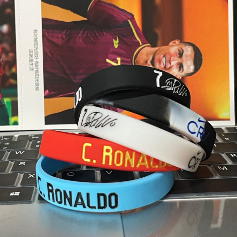 No. 7 Cristiano Ronaldo Signature Football Bracelet Luminous Silicone Adjustable Sports Wristband Ronaldo Bracelet