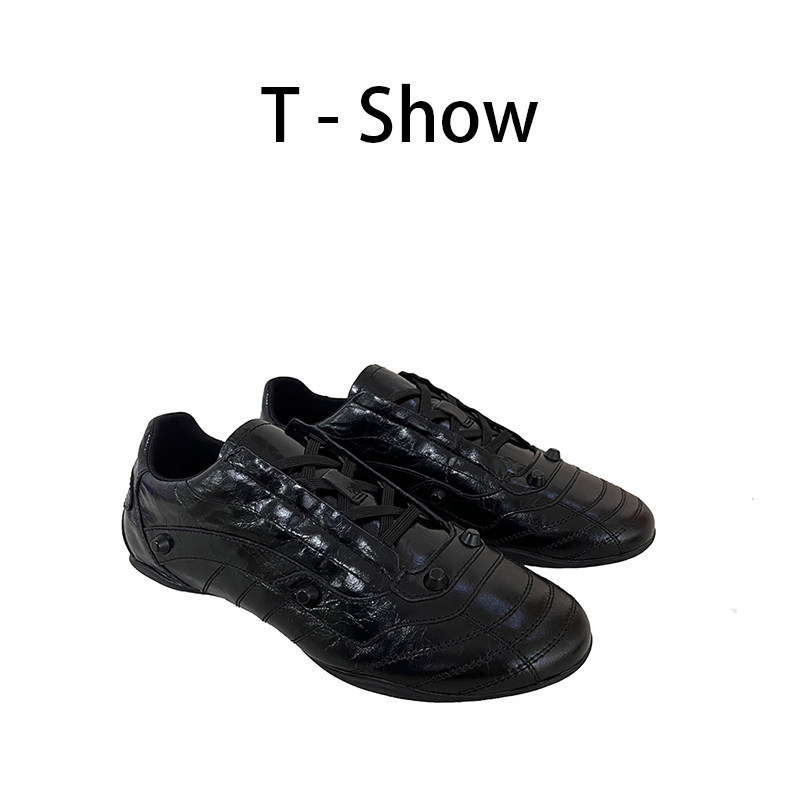 T-Show [Solomon] Casual Shoes for Women, Lace-Up Genuine Leather Shoes, Mom's Single Shoes, Minimalist Style Sneakers for Women