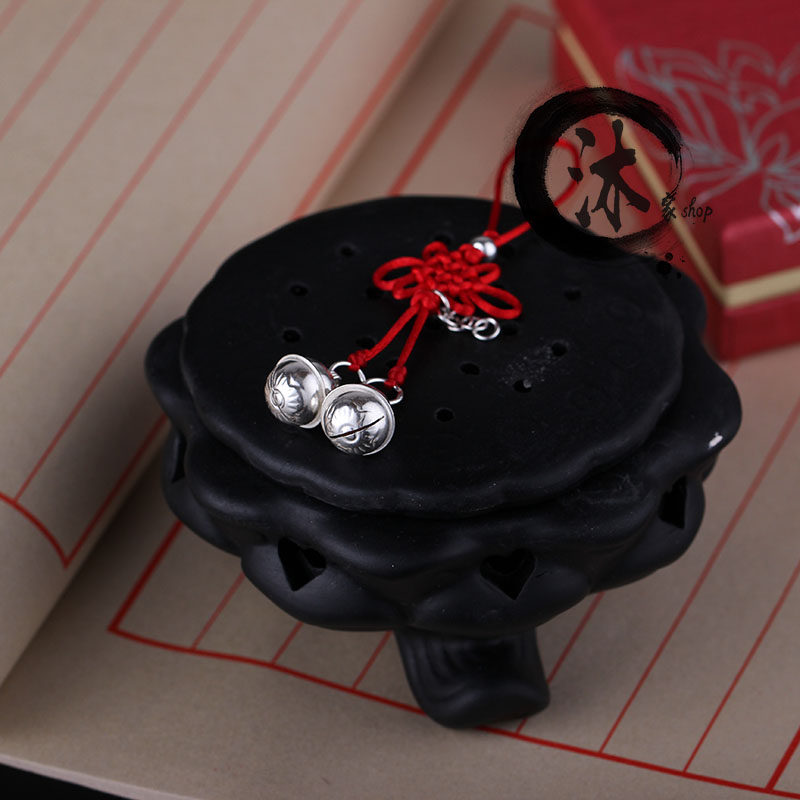 Swordnet 3 Swords Three-week-side Seven New Year's Eve Silver Heart Suzuki Concentric Bell Pendant Mobile Phone Sling Sword-Man Love Affair