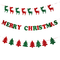 Christmas tree flag decoration flag Christmas flag flag triangle chain shopping mall window arrangement decoration