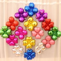 Wedding room decoration balloon Christmas birthday party layout supplies four leaf clover aluminum foil balloon hook heart