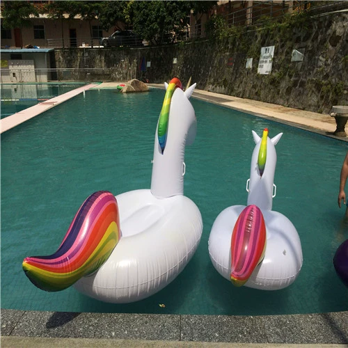 Бесплатная доставка подлинная защита окружающей среды Утолщено ПВХ надувное лебедение огненная птица красочная радужная радужная гора единорога плавучий ряд