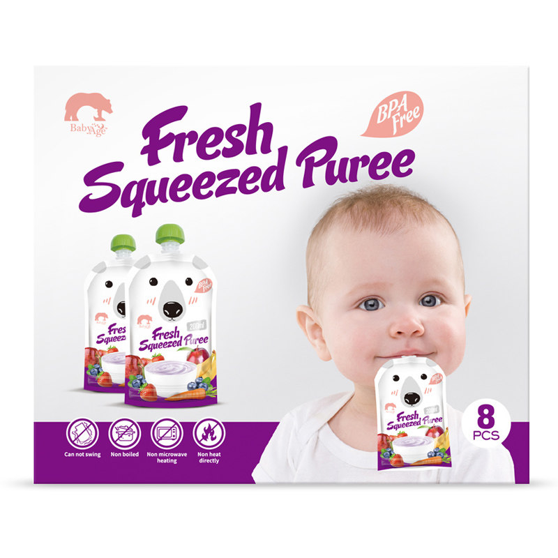Papa Bear Baby can use food supplement bags homemade fruit puree suction bags Portable fruit and vegetable food bags suction fun