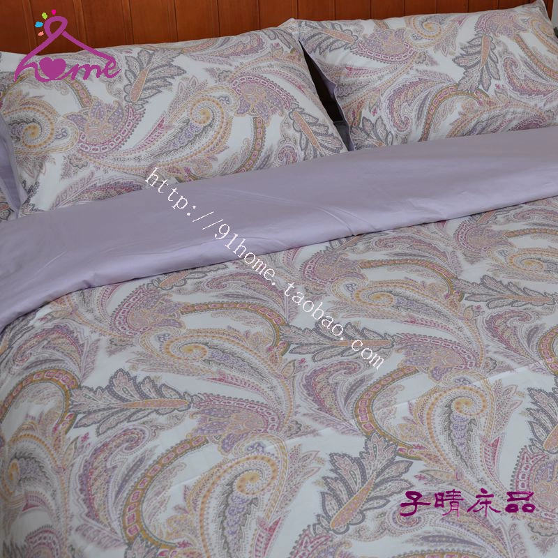 Chăn ga gối ngoại thương 100% cotton satin 60 chiếc 400 chiếc in bộ tứ quý, phượng múa bay lượn, vần mực, hai màu - Bộ đồ giường bốn mảnh