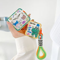 ins cartoon crocodile girl fluorescent rope aiprods1 2 generation protective sleeve headphone shell softshell PRO personality graffiti