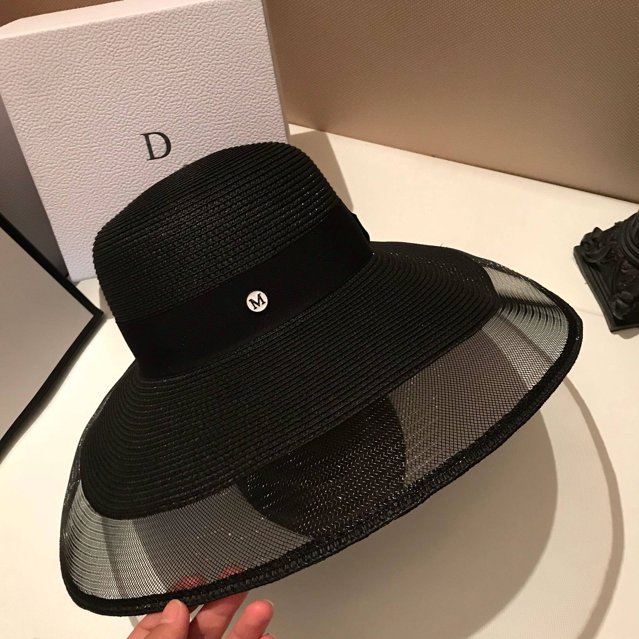 Hepburn ventilation ball Children's summer sunscreen sun visor big brim straw hat travel visor Seaside wild vacation beach hat