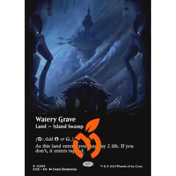 [True Orange] Magic: the Gathering Flat/Foil Waterlogged Graveyard (Frameless) Void Realm Eoe