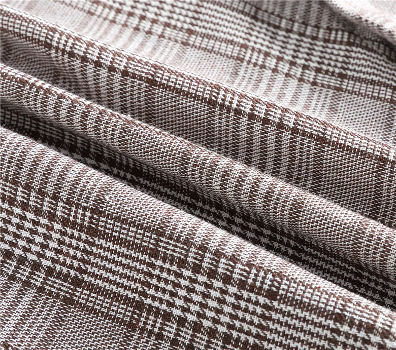 VK旗艦店 韓系復古V領格紋假兩件不規則襯衫長袖洋裝