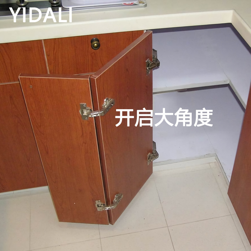 270 large angle 165 degree hinge Hydraulic damping buffer corner linkage folding hinge Corner cabinet 175 hinge