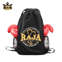 Raja跆拳道背包大容量搏击拳击装备包散打泰拳运动健身黑金双肩包
