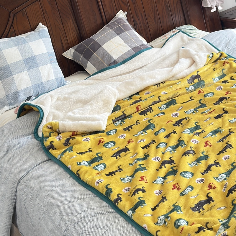 Winter Home Warm Good Things Export Japan Sleeping Bag Flannel Parchment Cashmere Cover Blanket Warm Anti Kick Quilt-Taobao