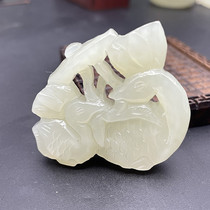 Natural and field jade neck decoration pendant lovers mandarin duck lotus jade necklace jade pendant jade pendant bifacial engraving