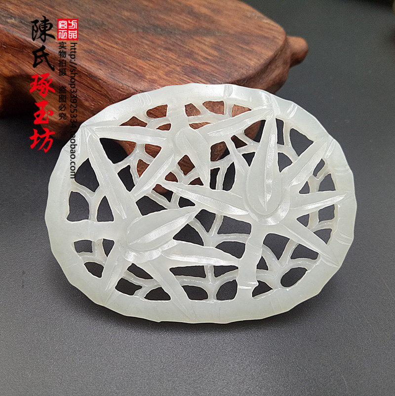 And Tian Yuqing white jade imitation ancient hollowed-out festival with high rise Yupei jade pendant inlaid with ancient wind jade accessories Liao Jinyu ware