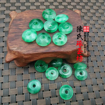 DIY Jade small peace buckle abacus beads Miscellaneous Stone parts loose beads yu kou earrings Bob jewelry accessories 15mm