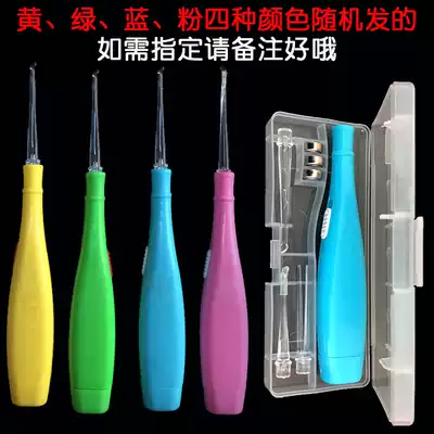 4 boxes of luminous ear spoons for children shiny visual ear spatula with lamp adult ear digging ear button silicone soft head ear button spoon