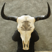 Natural yak skull Skull Handicraft white real cow head Bull Head Adornment Featured Wall Decoration Craft Gift Pendulum