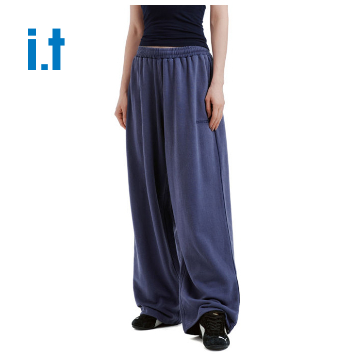 Iets Frans Letter Embellished Elastic Waist Loose Casual Pants for Women 26 Spring/Summer Small Girl It Genuine National Brand