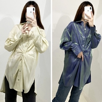 bab b ab kinder bright face loose long style shirt female spring summer little awkward girl Hong Kong IT