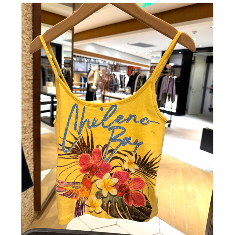 2-Color Bdg Fashion Vintage Floral Pattern Letter Casual Camisole for Women, 26 Spring/Summer, Genuine Domestic Product