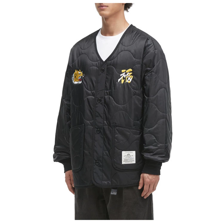 Free shipping ALPHA INDUSTRIES decorated tiger embroidered quilted jacket for men 24 autumn and winter little girl domestic purchasing agent