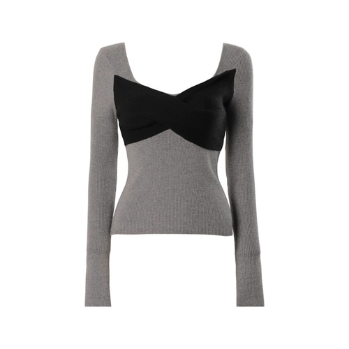 DPLAY Осенний модный трехмерный декор с бантиком, трикотажный свитер, облегающий крой