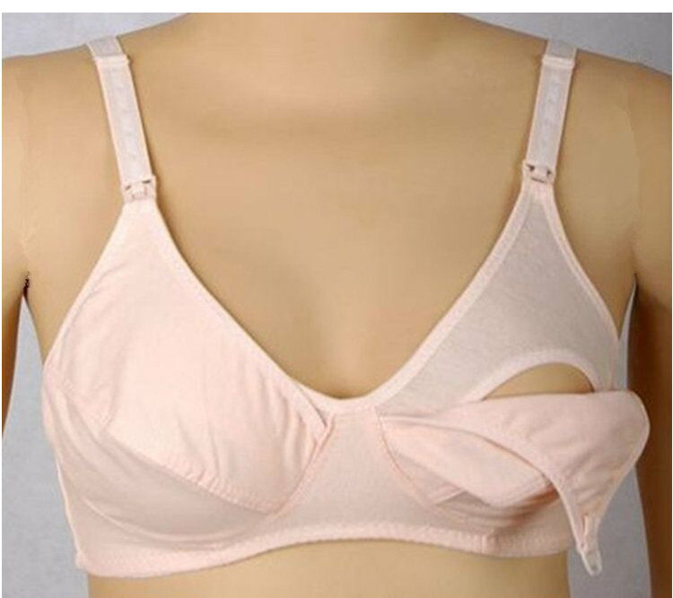 Summer thin cotton breastfeeding bra pregnant women underwear breastfeeding bra upper buckle setting ring breast milk comfortable bra
