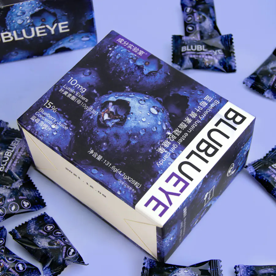 Blueberry Lutein Gel Candy Blueberry Original Juice Eye Care Pill Gummy Developed by BLUBLUEYE Ingredient Laboratory