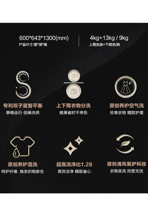 Casarte 17kg Twin Star Dual-Zone Drum Washing Machine Cs Hb17Lwahgu1 with Integrated Top and Bottom Washing and Drying Functions