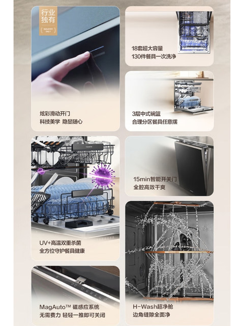 Casarte Little Wind Pro Built-In Dishwasher 18 Sets Cyszw1857Ghu1/Cybw16327Yyu1