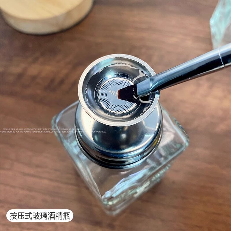 按压式玻璃酒精瓶加厚洗板水瓶维修用卸妆水瓶子溶剂瓶洗甲水壶