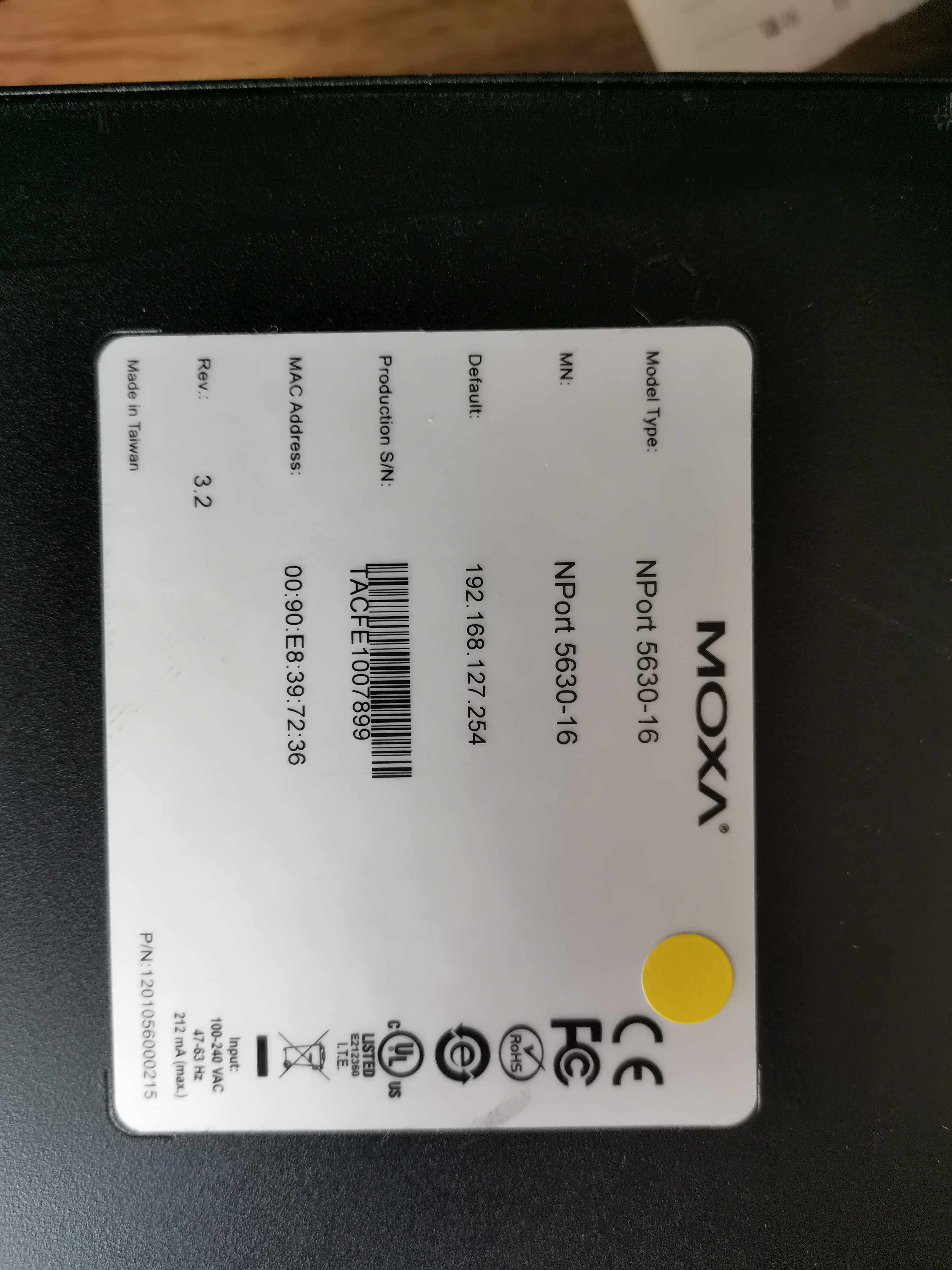 MOXA serial oral server NPORT5630-16