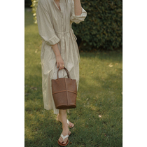 MMCC2021 autumn winter milk apricots color retro small crowdsourced style casual temperament slim fit shirt long dress