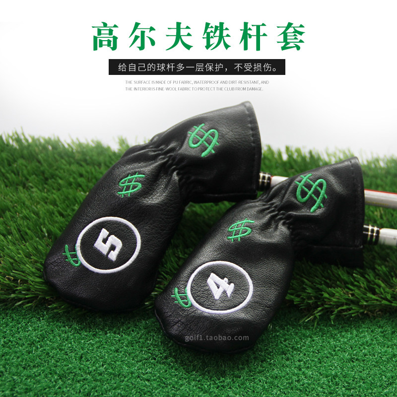 Golf Iron Rod Sleeve PU Waterproof Fabric Clubhead Protective Sleeves Golf Clubhead Cover 10 Groups