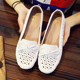 Summer breathable flat shoes white shoes, women's shoes, hole-in-the-wall women shoes, beanie shoes, ເກີບພະຍາບານຍິງ, ເກີບແມ່ຍິງຖືພາແບບທໍາມະດາ