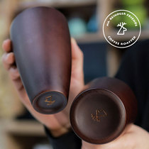 Old Deer Friends Custom Wooden Handmade Fir Wood Coffee Powder Receiver Powder Cup