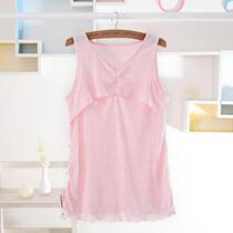 Summer thin nursing vest sling out clothes Pregnant women pajamas base shirt feeding clothes Pure cotton month clothes cute