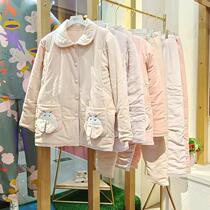 Autumn and winter maternal breastfeeding pajamas thickened cotton feeding moonwear household clothing 888-2