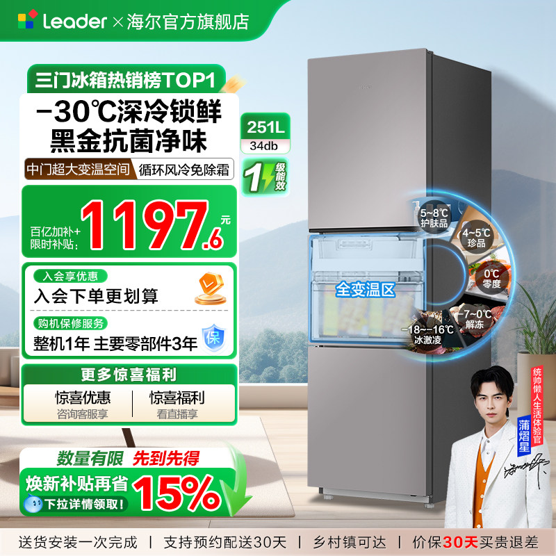 统帅BCD-251WGLC3E7S9冰箱图片