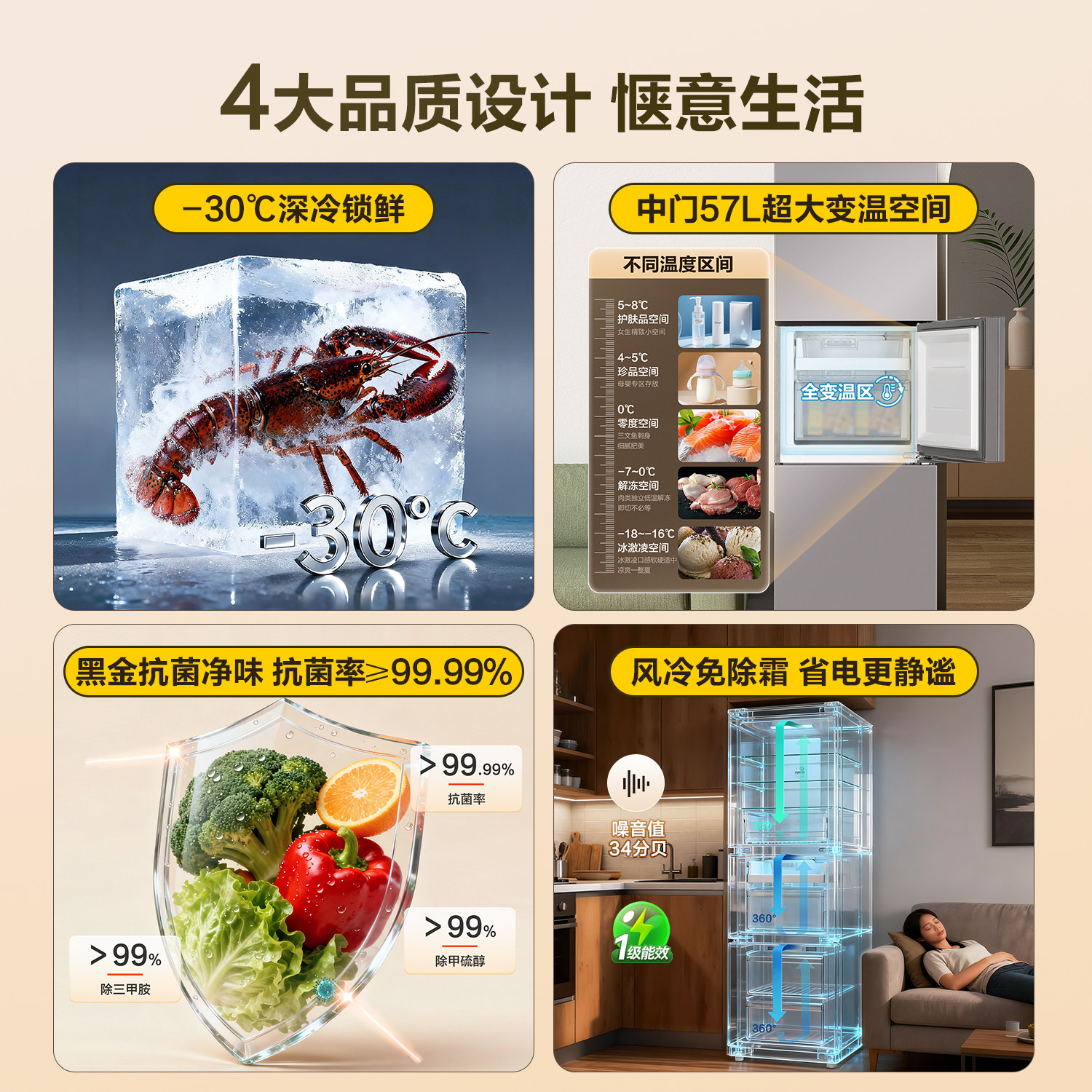 统帅BCD-251WGLC3E7S9冰箱图片