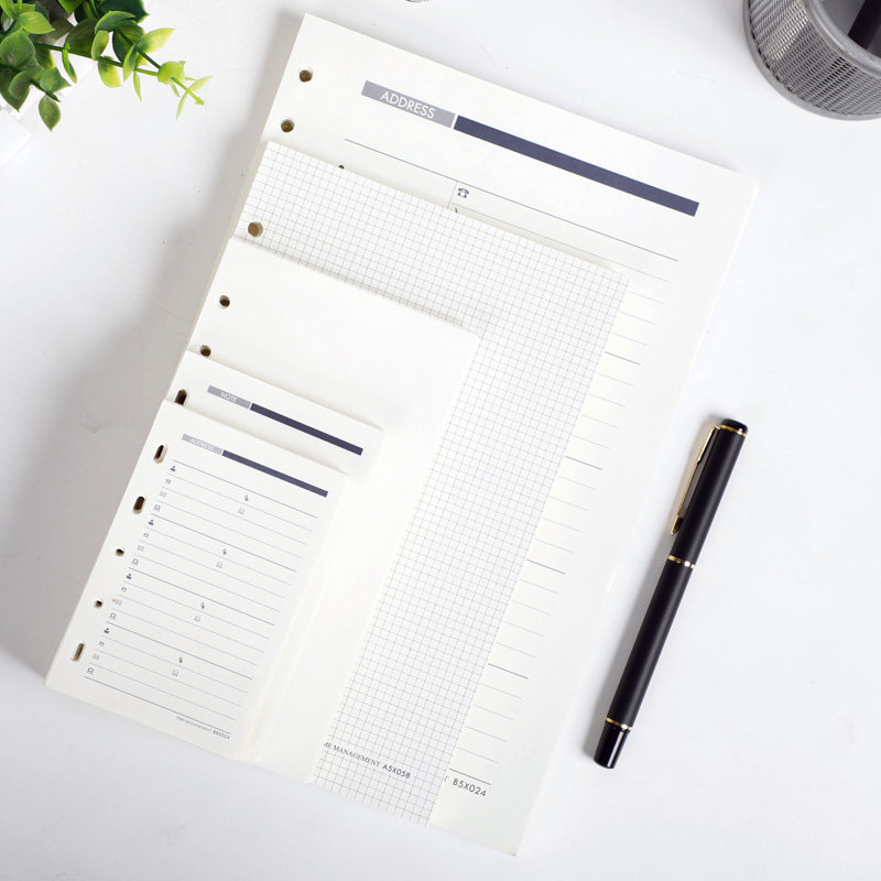 A5 loose-leaf book replacement core loose-leaf paper 6 holes address book phone This inner page paper import beige daolin paper
