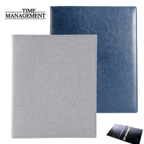 A4 imported color skin folder loose-leaf folder information book four-hole manual signing clip d-clip